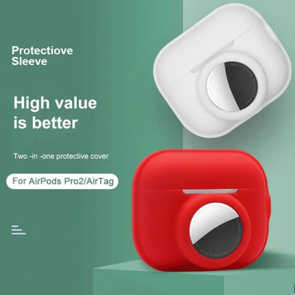 Protective Cover for AirPods and AirTag During Daily Outings - durable silicone sweat-proof two-in-one protective sleeve for AirPods Pro2 and AirTag