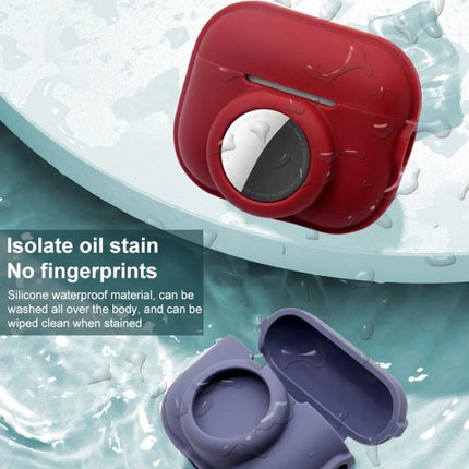 Protective Cover for AirPods and AirTag During Daily Outings - red silicone sweatproof washable case protecting AirPods Pro 2 and AirTag