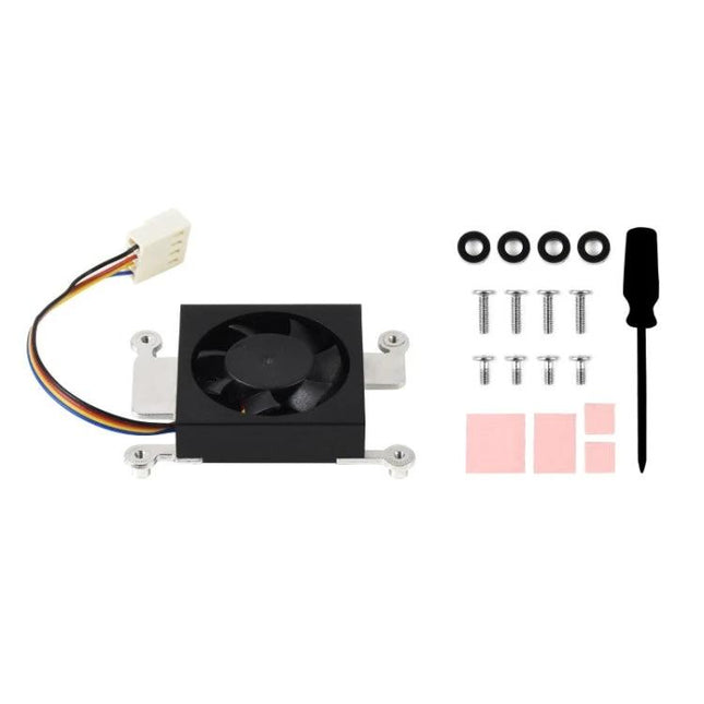 Waveshare Cooling Fan for Raspberry Pi Compute Module 4 Protection low-profile fan kit with screws, rubber washers, thermal pads and screwdriver