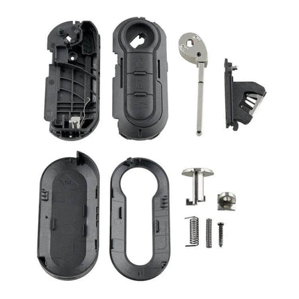 3 Button Car Key Case Shell With Black And White Buttons - durable replacement shell kit with copper contacts and tool-free assembly