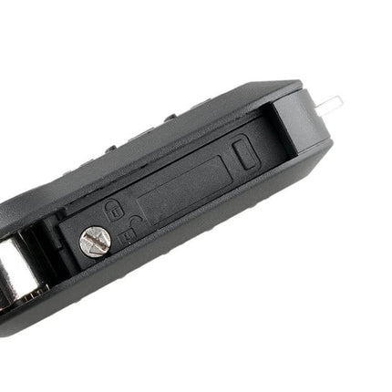 3 Button Car Key Case Shell With Black And White Buttons showing side view, durable plastic shell, copper components and key blade slot