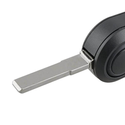 3 Button Car Key Case Shell With Black And White Buttons showing metal flip key blade and black plastic shell, durable replacement for worn fobs