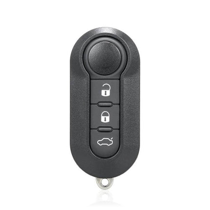 3 Button Car Key Case Shell With Black And White Buttons - durable plastic replacement shell with copper contacts, black body and white icons
