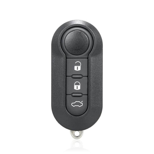 3 Button Car Key Case Shell With Black And White Buttons - durable plastic replacement shell with copper contacts, black body and white icons