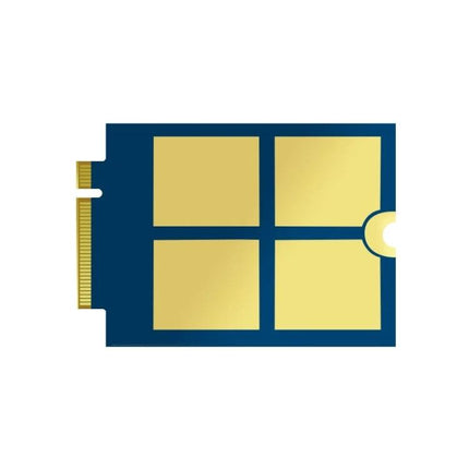 Waveshare 5G Module for Device Internet Connectivity showing blue PCB with four gold antenna pads and edge connector