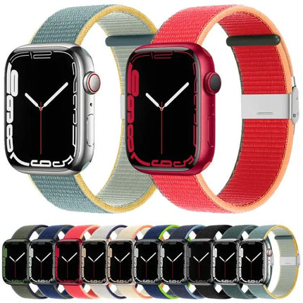 Nylon Watch Band Metal Buckle For Apple Watch 38-49mm
