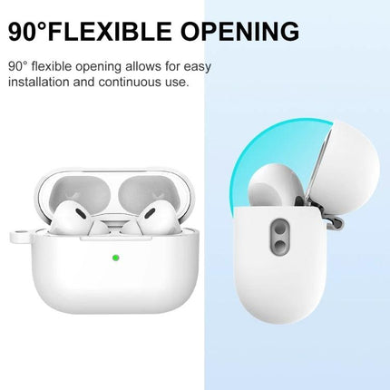 Durable Protective Case Safeguards Earphones in Everyday Use – white slim case with 90° flexible opening showing earbuds secured