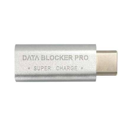GE07 Data Blocker for Everyday Phone Charging Security - silver USB-C data blocker blocking data transfer while charging