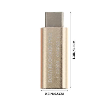 GE07 Data Blocker for Everyday Phone Charging Security compact gold USB-C data blocker 0.2in x 1.3in for secure public charging