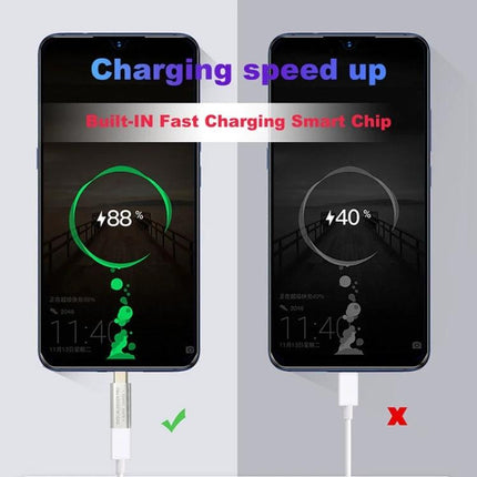 GE07 Data Blocker for Everyday Phone Charging Security showing faster charging with USB-C data-blocker vs standard cable