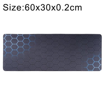 Durable Anti-Slip Cloth Surface Mouse Pad for Gaming and Office Use, 70 x 30 cm - hex pattern cloth top with rubber base, smooth glide and stable tracking