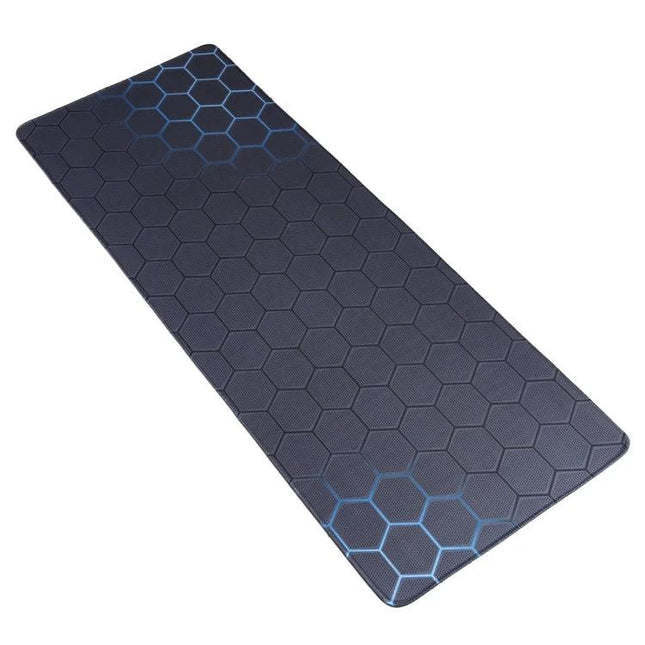 Durable Anti-Slip Cloth Surface Mouse Pad for Gaming and Office Use, 70 x 30 cm - large hex pattern cloth top with rubber base for precise tracking and stability
