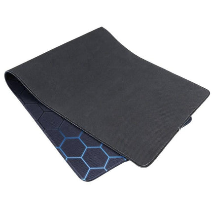 Durable Anti-Slip Cloth Surface Mouse Pad for Gaming and Office Use, 70 x 30 cm - black cloth top with rubber hexagon grip base, large desk mat