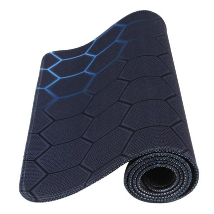 Large Anti-Slip Rubber Cloth Mouse Pad for Gaming Use with textured hex pattern and rolled edge for stable precision control