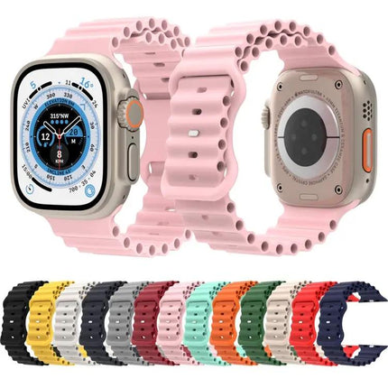 Ocean Style Silicone Apple Watch Band Fits 49/45/44/42mm