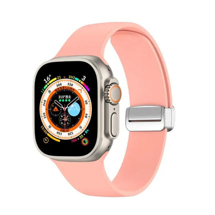 Folding Buckle Silicone Apple Watch Band 38 to 49mm