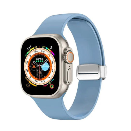 Folding Buckle Silicone Apple Watch Band 38 to 49mm