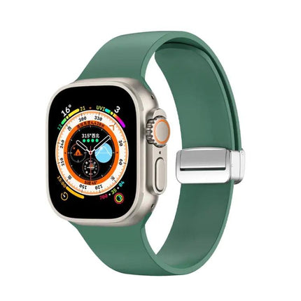 Folding Buckle Silicone Apple Watch Band 38 to 49mm