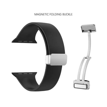 Folding Buckle Silicone Apple Watch Band 38 to 49mm