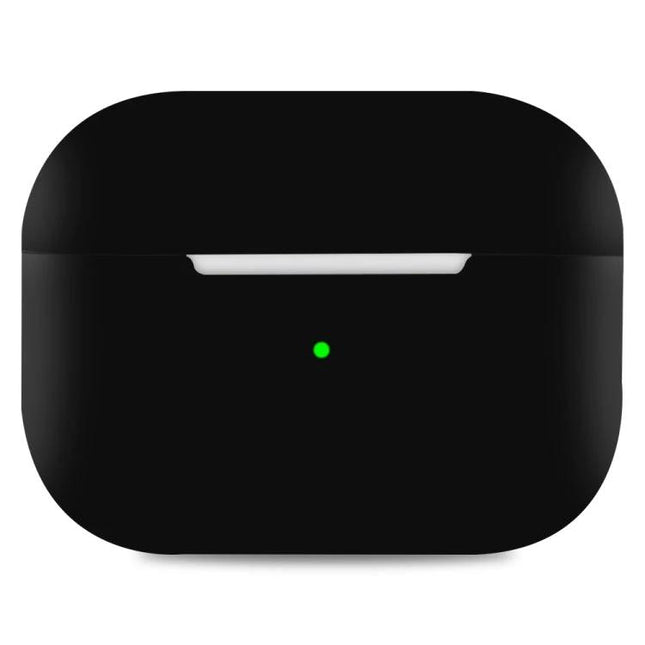 Silicone Case Protects AirPods During Daily Outings — lightweight black silicone case for AirPods with LED access and scratch protection