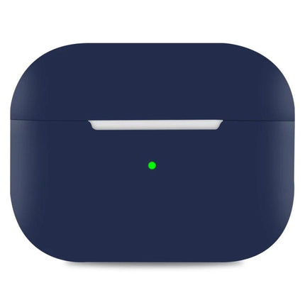 Silicone Case Protects AirPods During Daily Outings — navy lightweight silicone protective case for AirPods with LED access and slim profile