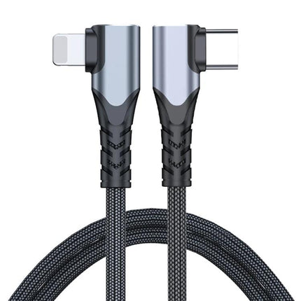 Compact Cable for Daily Phone Charging and Connections with 90-degree elbow, braided durable cord for desk and commuting use