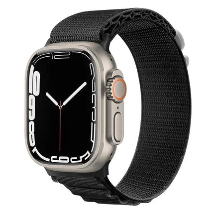 Nylon Watch Band Silver Buckle For Apple Watch 38-49mm
