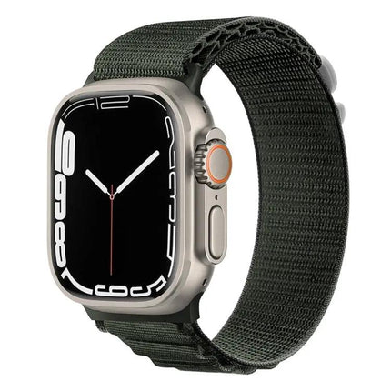 Nylon Watch Band Silver Buckle For Apple Watch 38-49mm