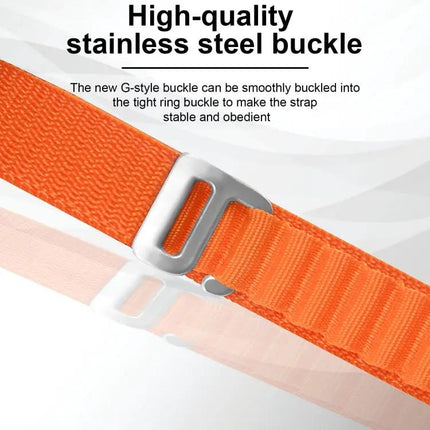 Nylon Watch Band Silver Buckle For Apple Watch 38-49mm