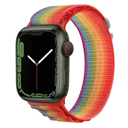 Nylon Watch Band Silver Buckle For Apple Watch 38-49mm