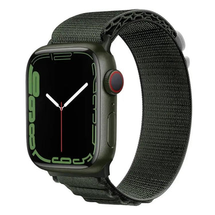 Nylon Watch Band Silver Buckle For Apple Watch 38-49mm
