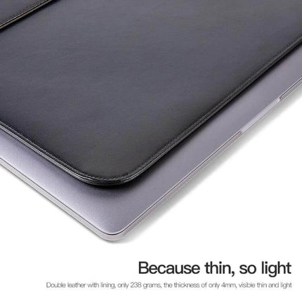 Protective PU Leather Laptop Sleeve for 13-16 Inch Devices slim black sleeve with soft lining for commuters and students