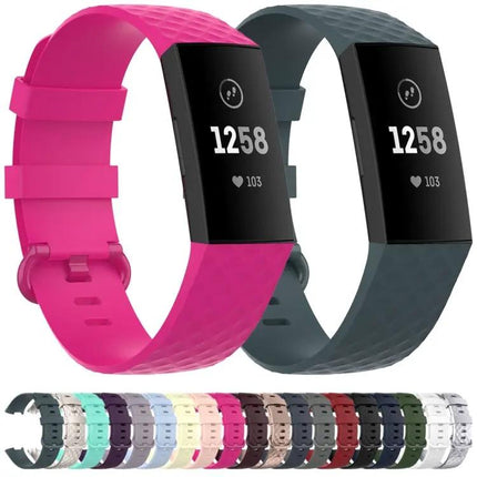 TPU Wrist Strap Band Color Buckle For Fitbit Charge 3/4 L