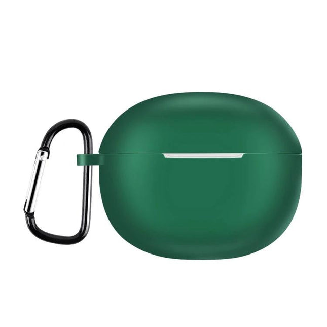 Protective Case for Realme Earphones During Daily Activities - green silicone case with carabiner for workouts and commutes