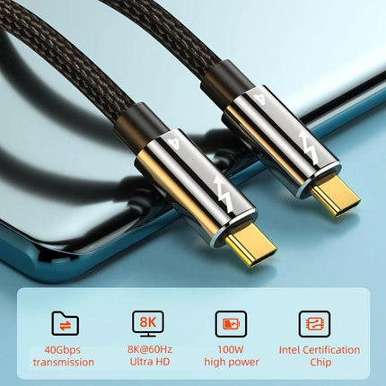 Type-C Cable for Everyday Device Charging and Connections – braided 100W USB-C to USB-C fast charging and 40Gbps data cable for phones, tablets, laptops