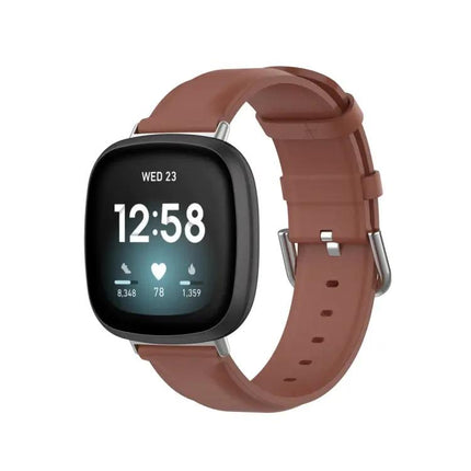 Genuine Leather Watch Band For Fitbit Versa 3 Sense 23mm