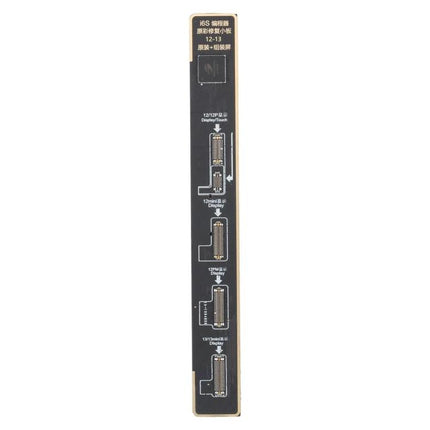 i2C i6S Intelligent Programmer Board for iPhone 12-13 Screens shown as a slim black calibration board with multiple display connector adapters