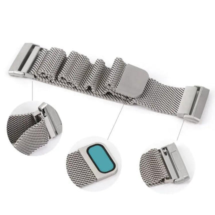 20mm Milanese Mesh Magnetic Watch Band for Fitbit Versa 3/4