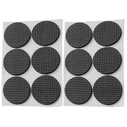 2 Pack 46mm Round Plaid EVA Foot Pads For Furniture Slip Proof Noise Reducing - black round textured EVA furniture pads on backing sheets