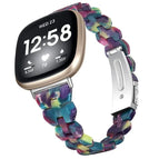 For Fitbit Versa 3 / Sense / Purple Green Flower