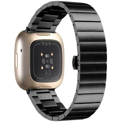 Metal Butterfly Buckle Watch Band For Fitbit Versa 3/4 Sense