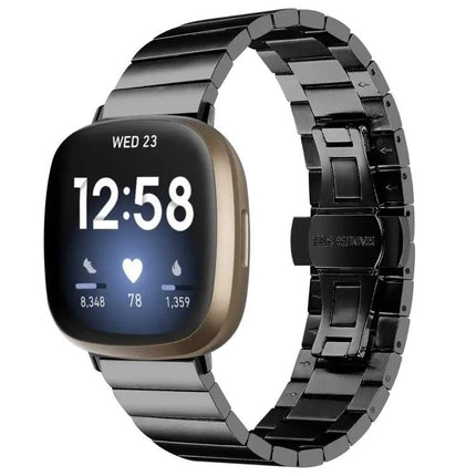 Metal Butterfly Buckle Watch Band For Fitbit Versa 3/4 Sense