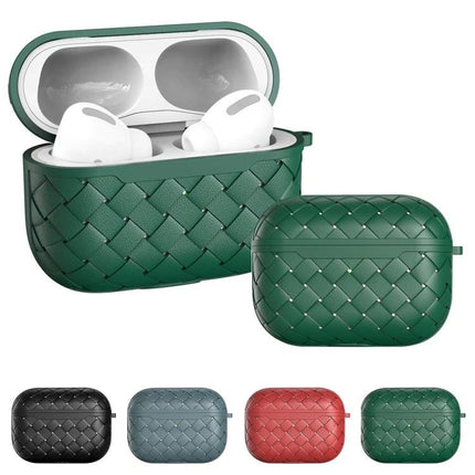 Daily Protective Case for AirPods During Everyday Use in woven green TPU protecting AirPods with charging access