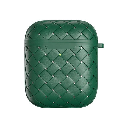 Daily Protective Case for AirPods During Everyday Use - green woven TPU protective AirPods case, slim, scratch and dirt resistant