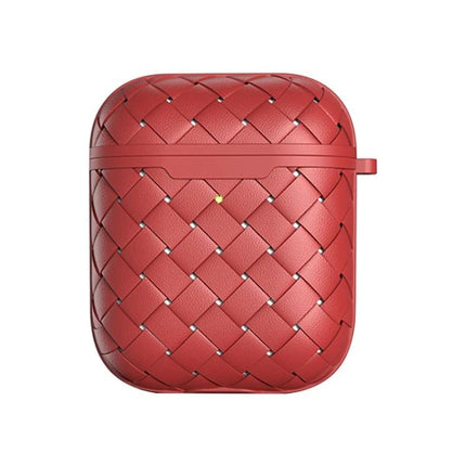 Daily Protective Case for AirPods During Everyday Use - red woven TPU protective AirPods case, slim, scratch-resistant, charging accessible