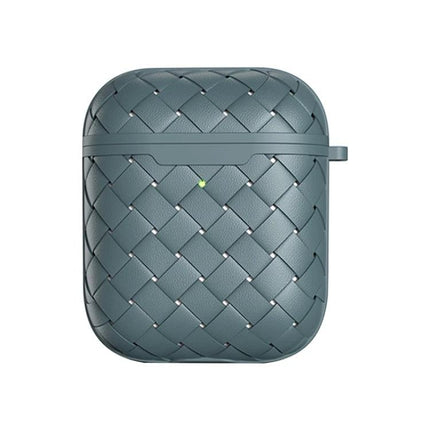 Daily Protective Case for AirPods During Everyday Use - woven green TPU protective cover with charging access and slim profile