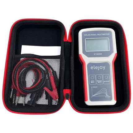 Solar Panel Multimeter for Power Supply Testing with 800W Capacity handheld device in case with probes
