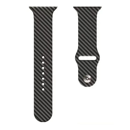 Carbon Fiber Silicone Apple Watch Band Compatible 38-49mm
