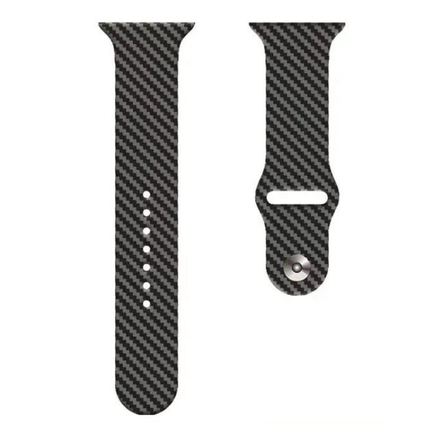 Carbon Fiber Silicone Apple Watch Band Compatible 38-49mm | Syndmart