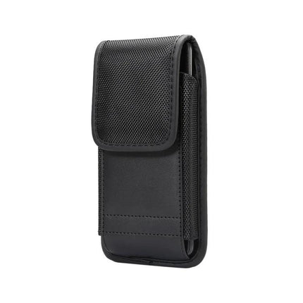 Practical Nylon Waist Bag With Card Slot - compact black nylon oxford waist pouch with phone pocket and card slot, water‑resistant for hiking and commuting